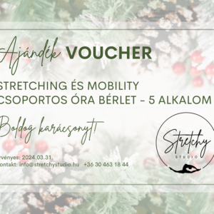 Karácsonyi Stretchy Studio ajándékutalvány - 5 alkalmas stretching és mobility csoportos óra bérlet